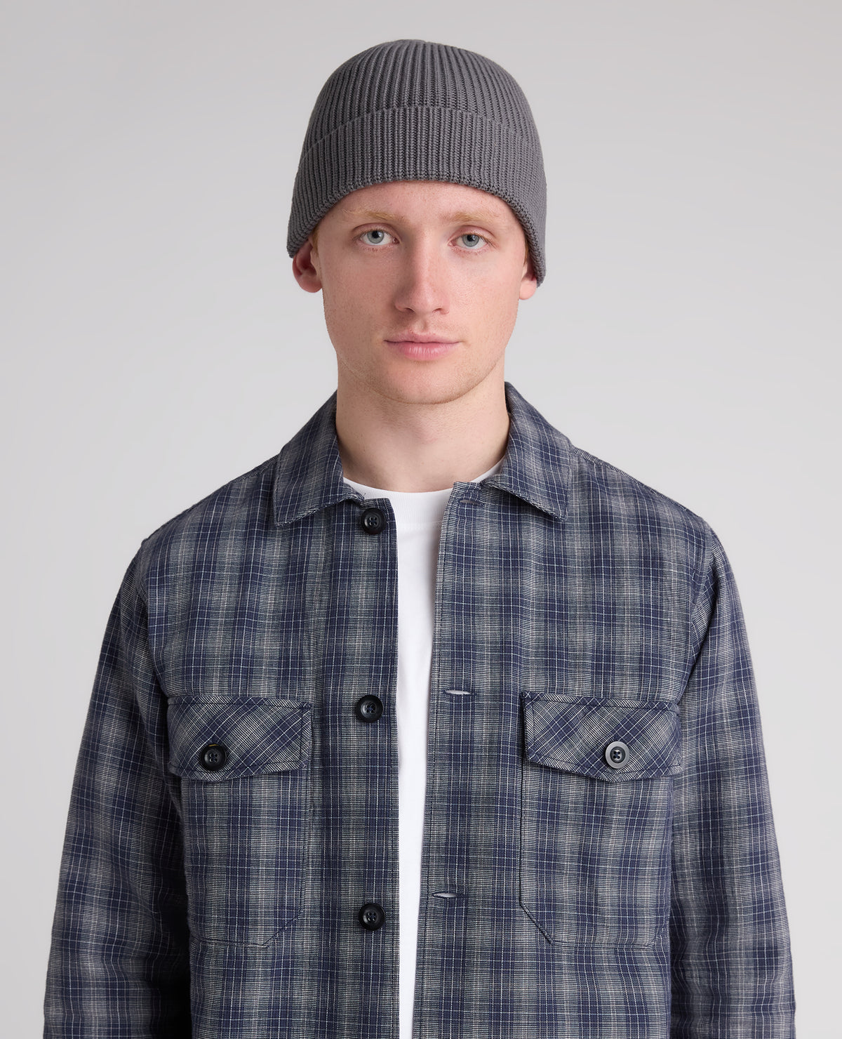 Grey Rib Knit Hat