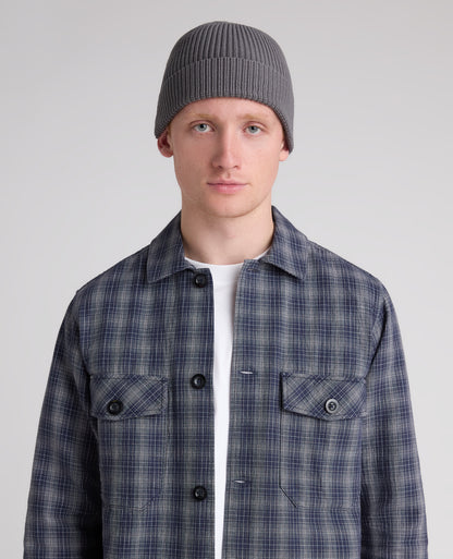 Grey Rib Knit Hat