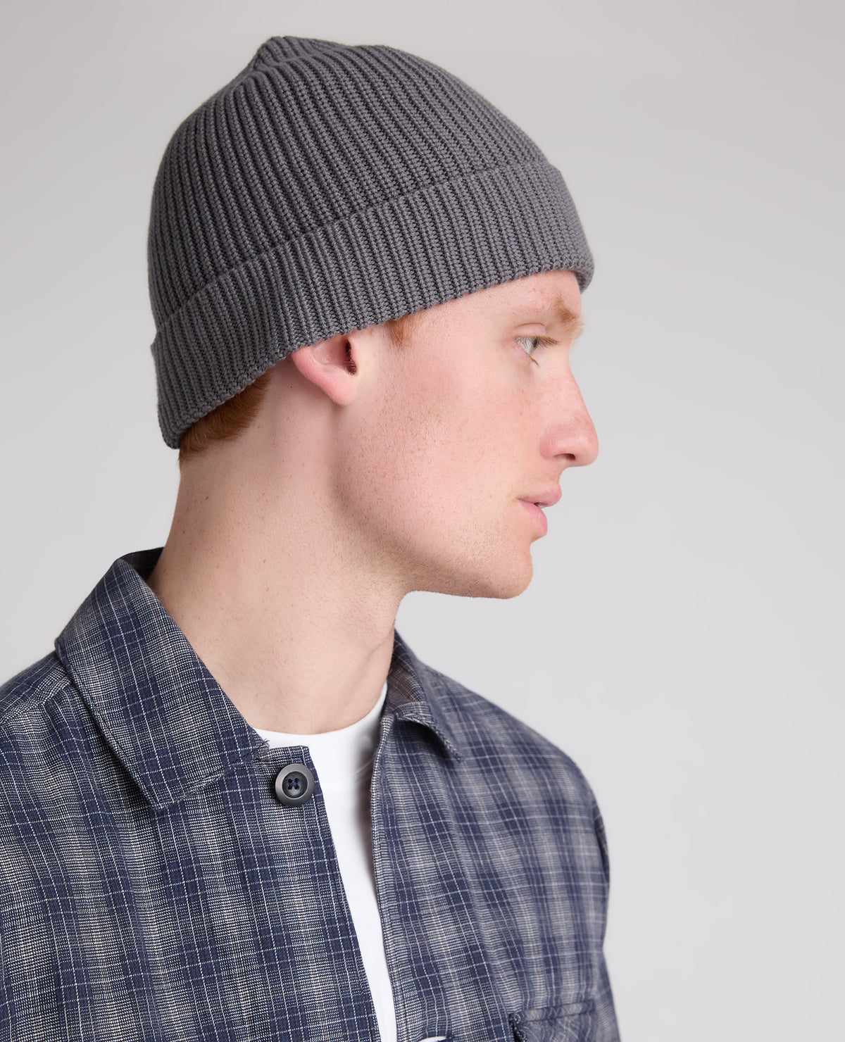 Grey Rib Knit Hat