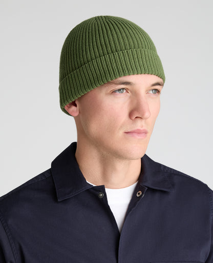 Green Rib Knit Hat