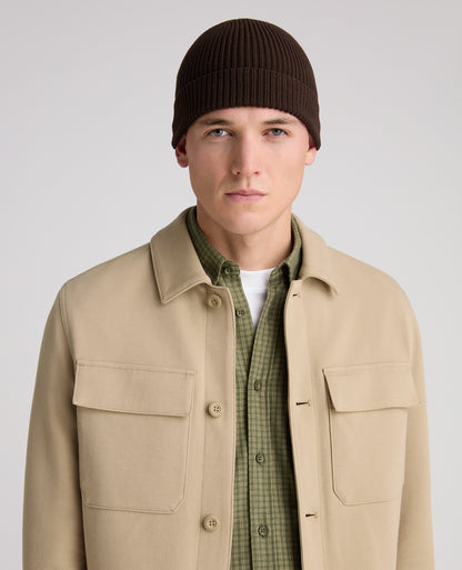 Brown Rib Knit Hat