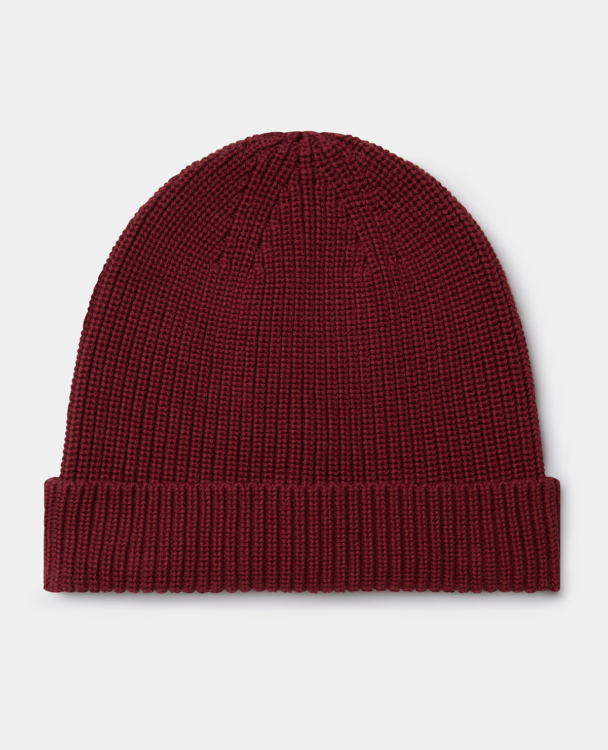 Dark Red Rib Knit Hat