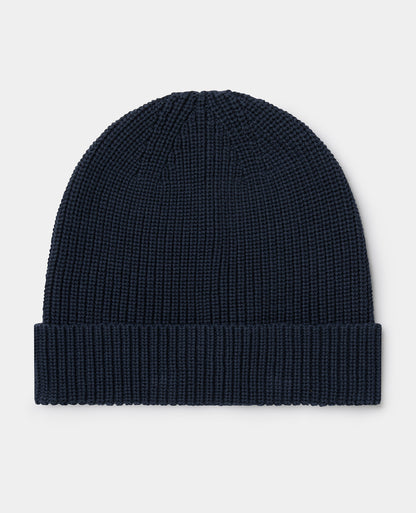 Navy Rib Knit Hat