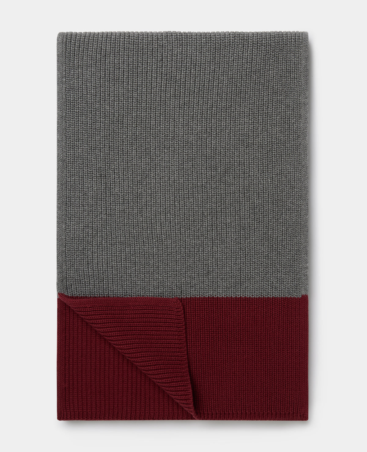 Grey Two Tone Knit Scarf