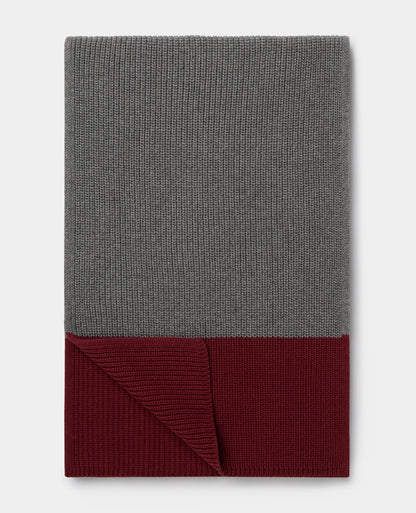 Grey Two Tone Knit Scarf