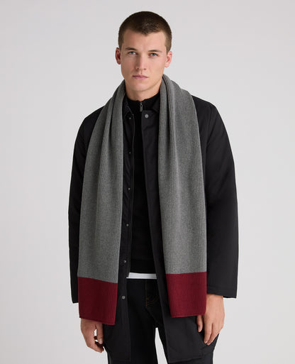 Grey Two Tone Knit Scarf