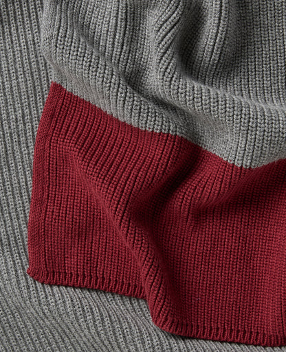 Grey Two Tone Knit Scarf