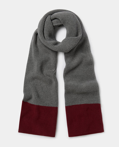 Grey Two Tone Knit Scarf