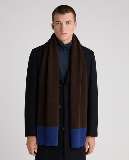 Brown Two Tone Knit Scarf