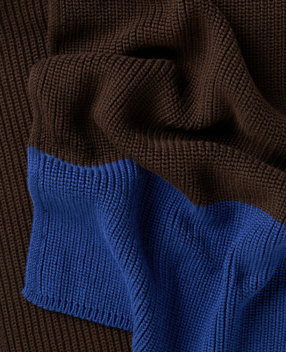 Brown Two Tone Knit Scarf