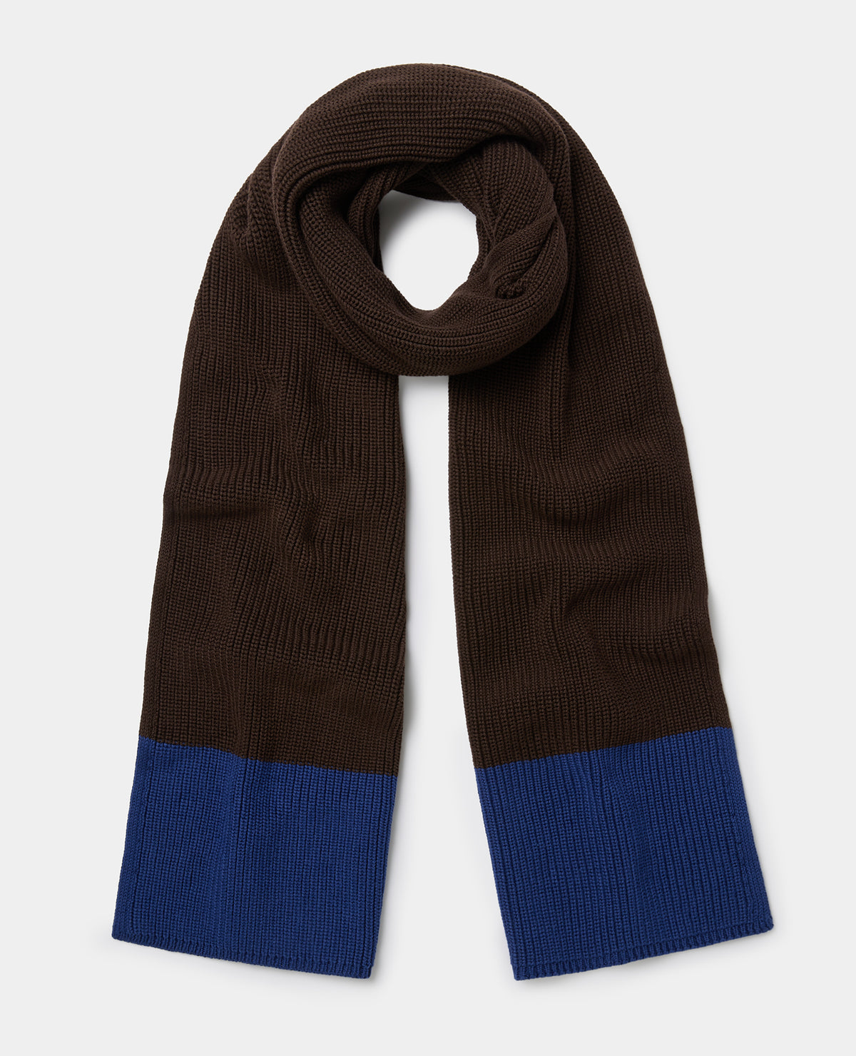 Brown Two Tone Knit Scarf