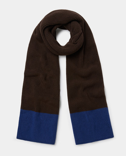 Brown Two Tone Knit Scarf