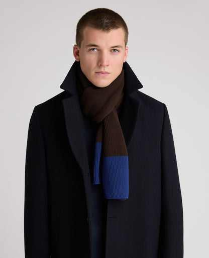 Brown Two Tone Knit Scarf
