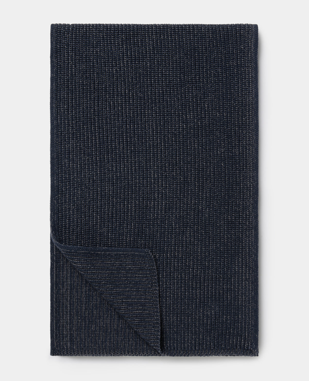Dark Blue Rib Knit Scarf