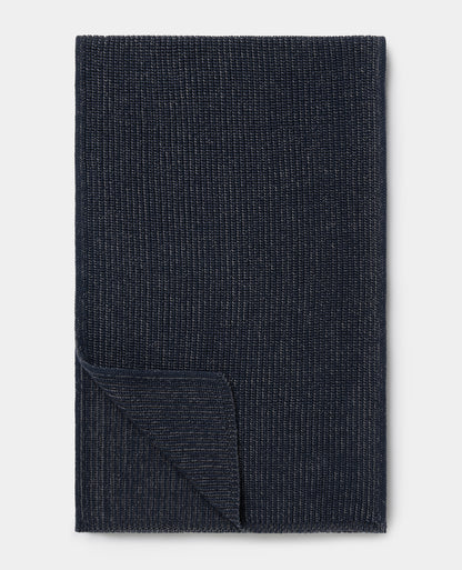 Dark Blue Rib Knit Scarf