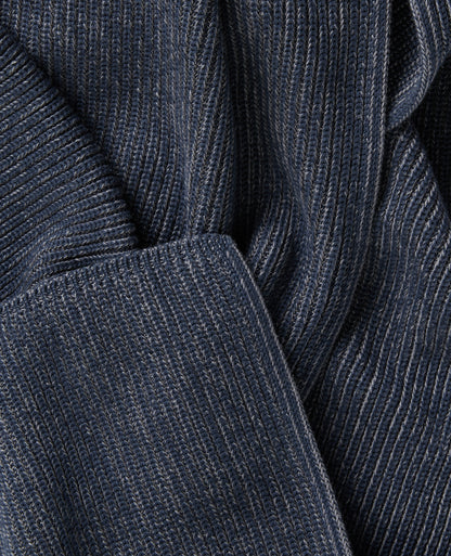 Dark Blue Rib Knit Scarf