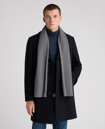 Dark Blue Rib Knit Scarf