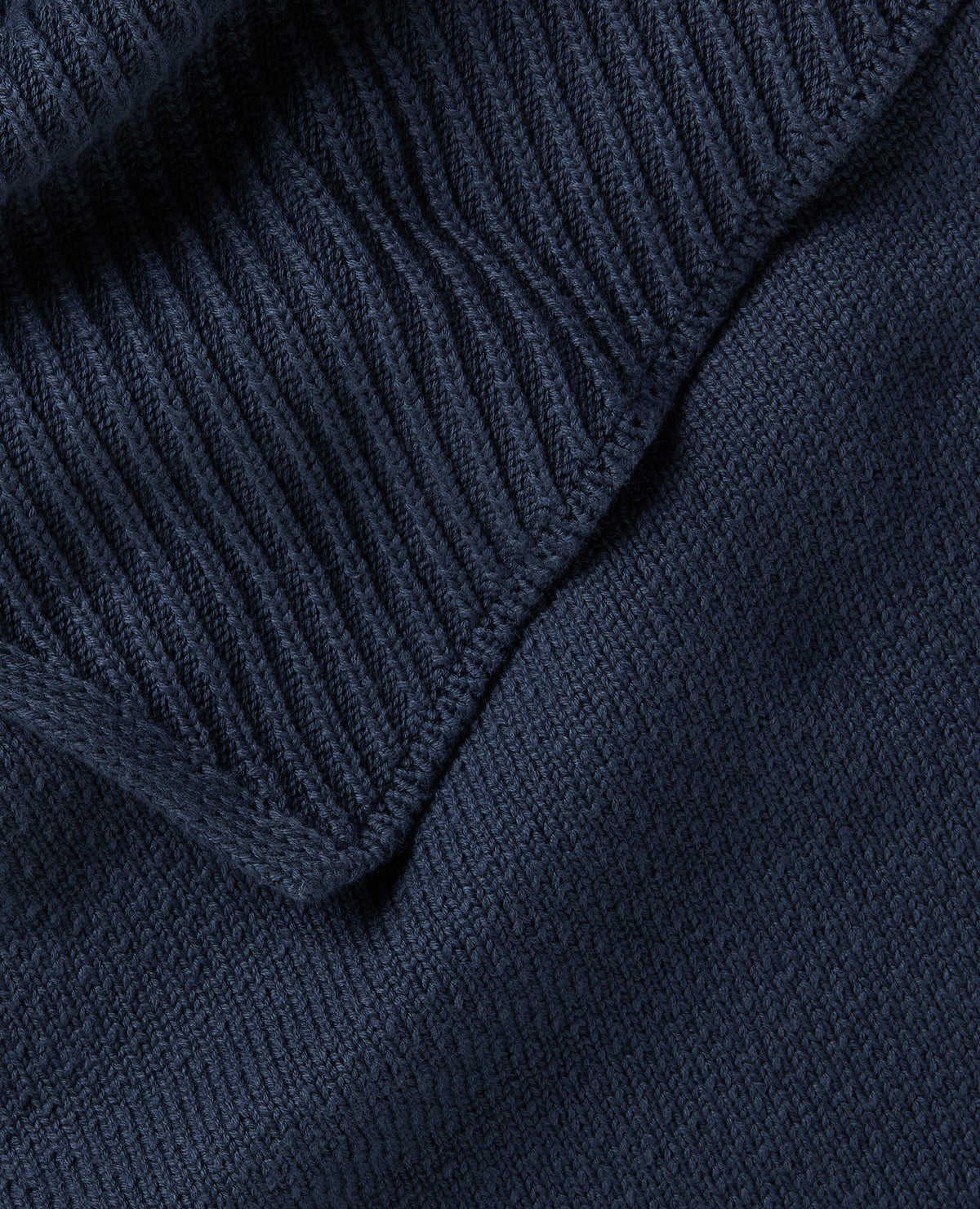 Dark Blue Diagonal Rib Knit Scarf