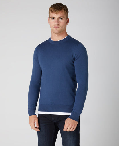 Slim Fit Merino Wool-Blend Crew Neck Sweater