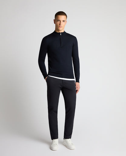 Man wearing a navy jumper