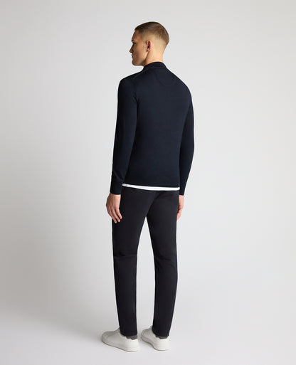Man wearing a navy jumper