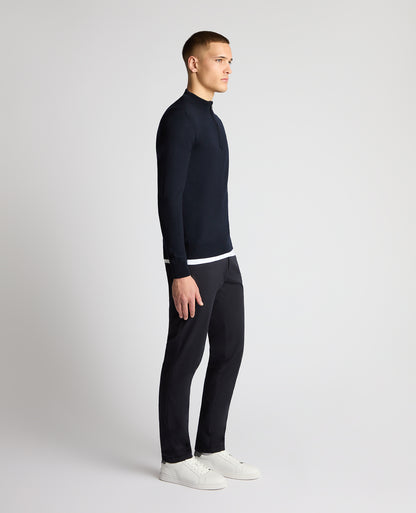 Man wearing a navy jumper