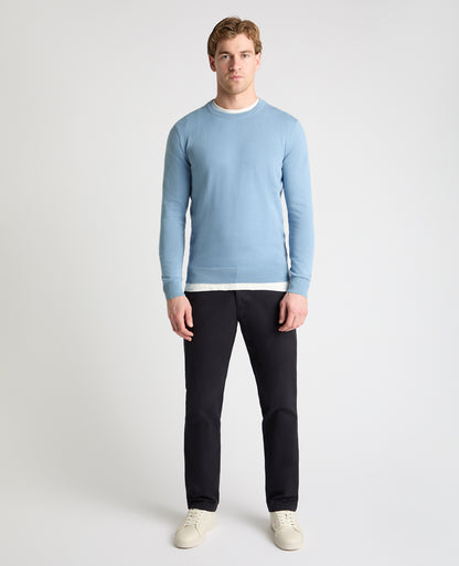 Man wearing a blue jumper