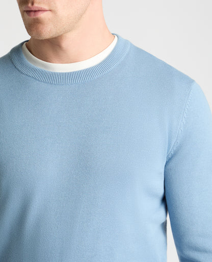 Man wearing a blue jumper