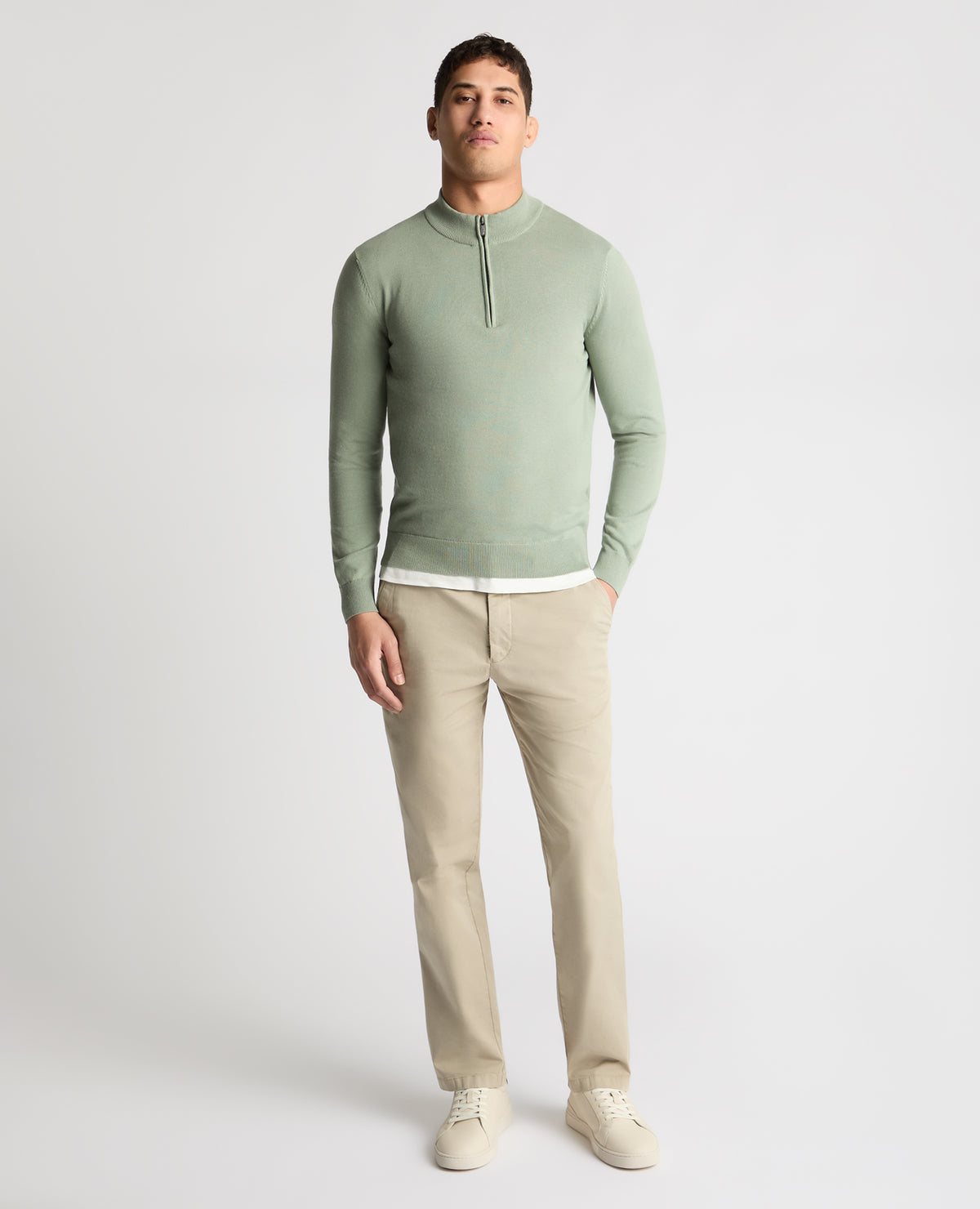 Man wearing a green jumper