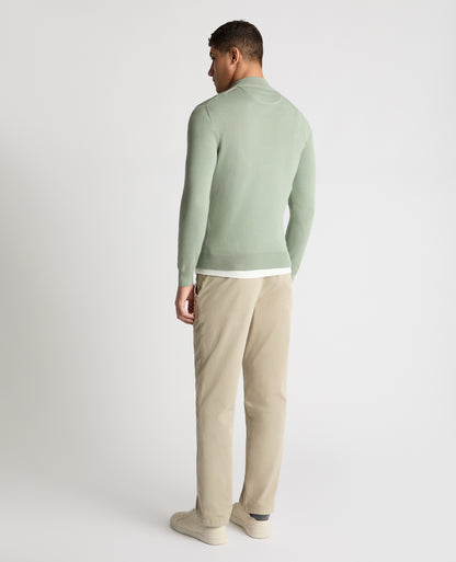 Man wearing a green jumper