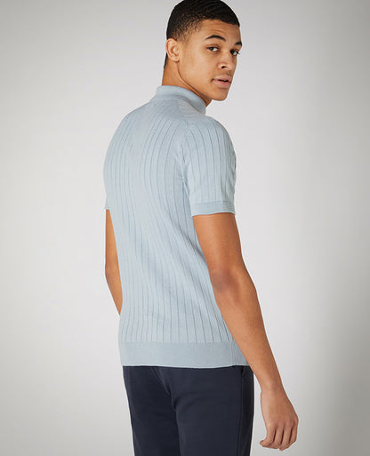 Slim Fit Knitted Cotton Short-Sleeve Polo Shirt