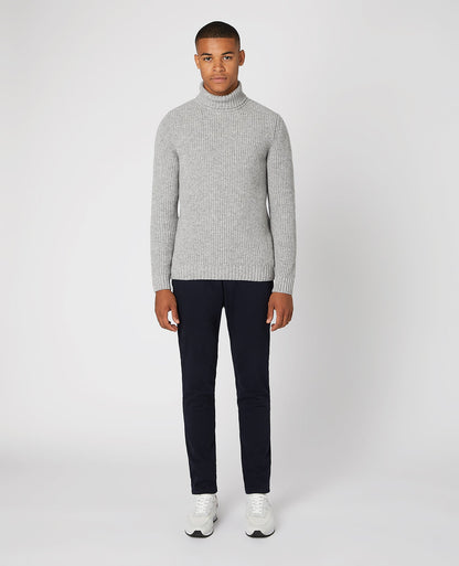 Tapered Fit Wool-Rich Roll Neck Sweater