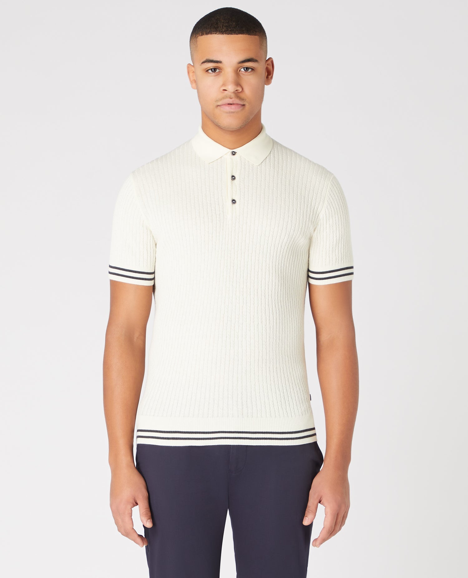 Slim Fit Knitted Cotton Short-Sleeve Polo Shirt