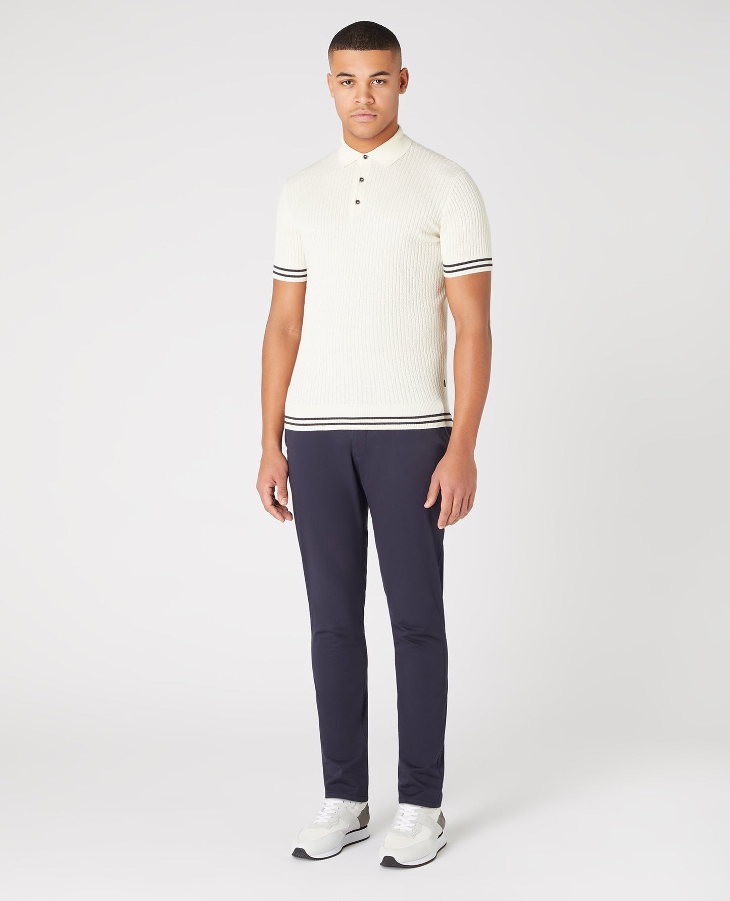 Slim Fit Knitted Cotton Short-Sleeve Polo Shirt