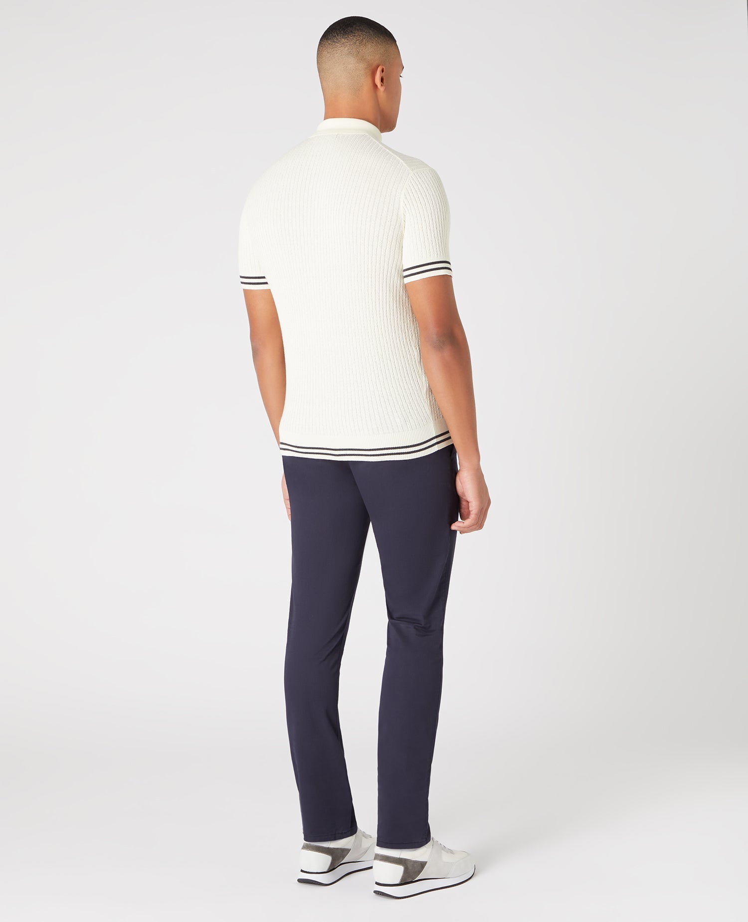 Slim Fit Knitted Cotton Short-Sleeve Polo Shirt