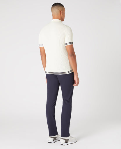 Slim Fit Knitted Cotton Short-Sleeve Polo Shirt