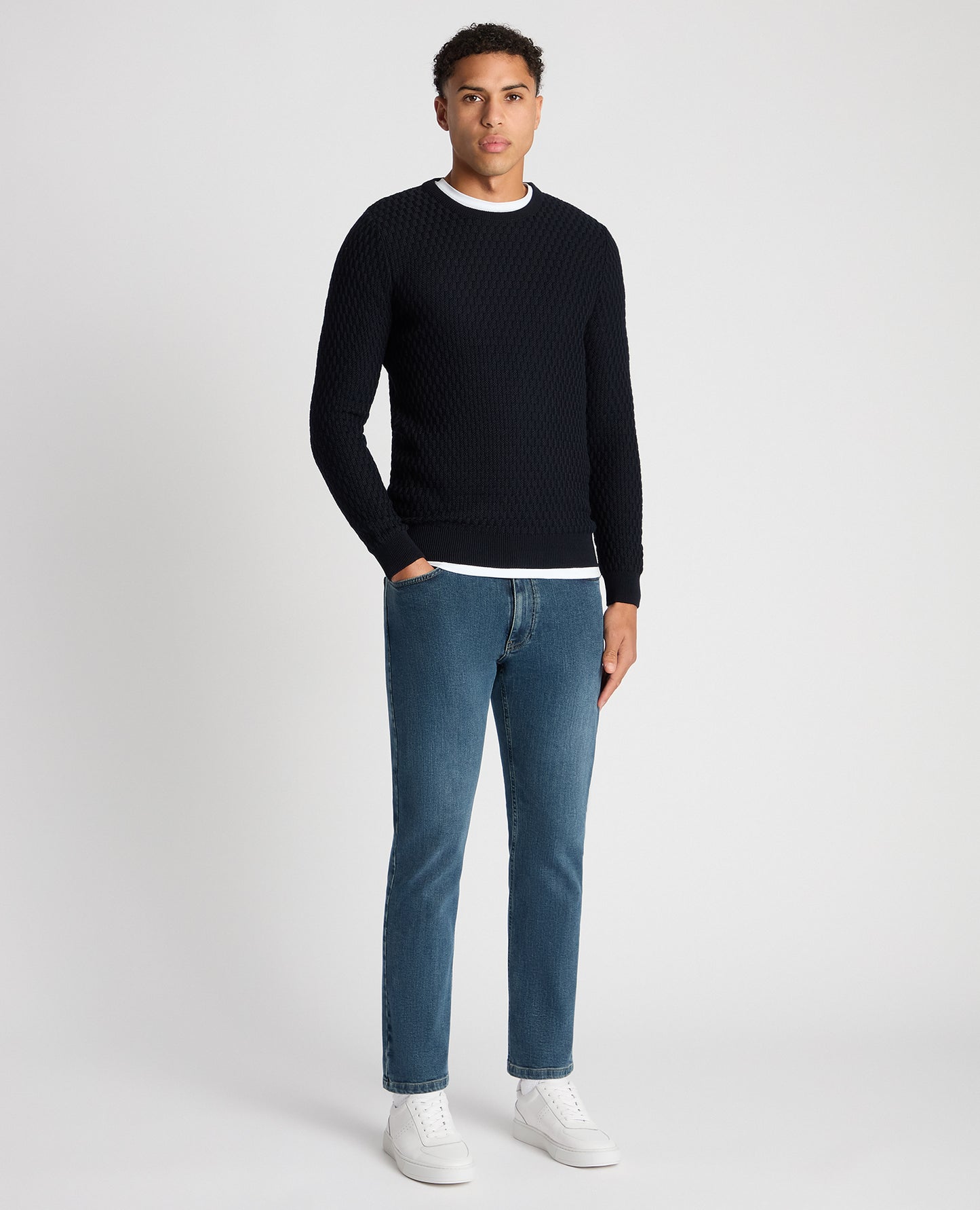 Tapered Fit Merino Wool-Blend Sweater