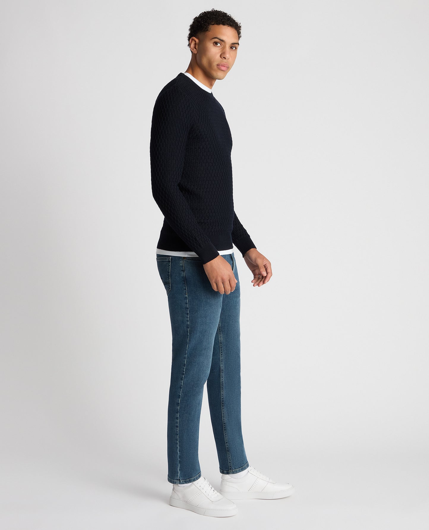 Tapered Fit Merino Wool-Blend Sweater