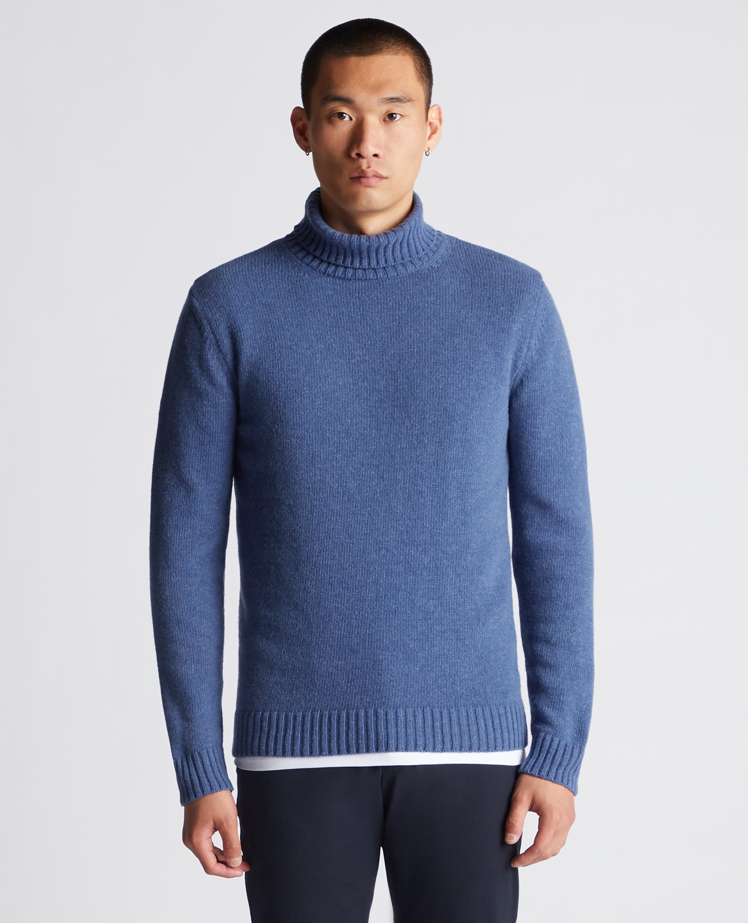 Tapered Fit Wool-Blend Crew Neck Sweater