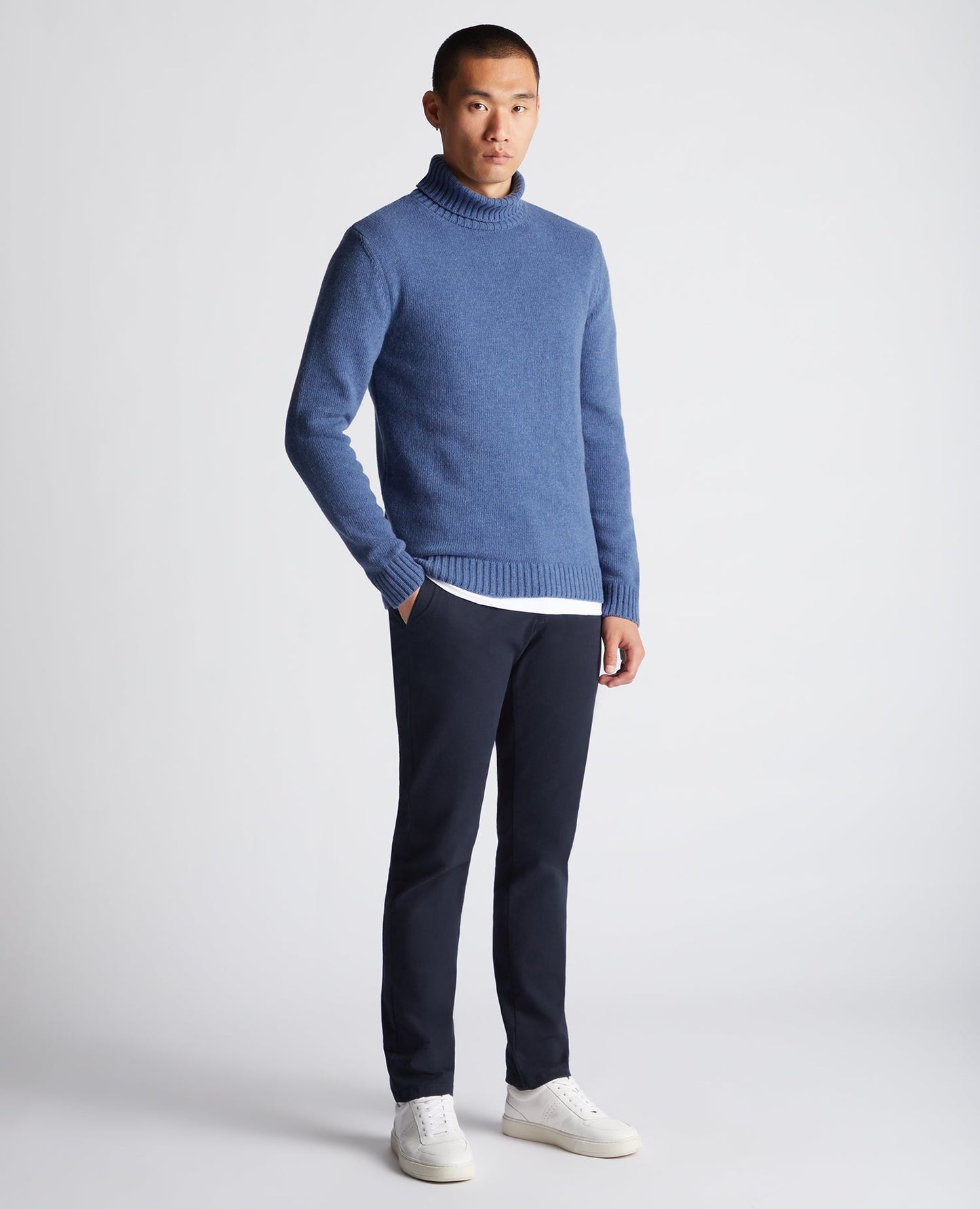 Tapered Fit Wool-Blend Crew Neck Sweater