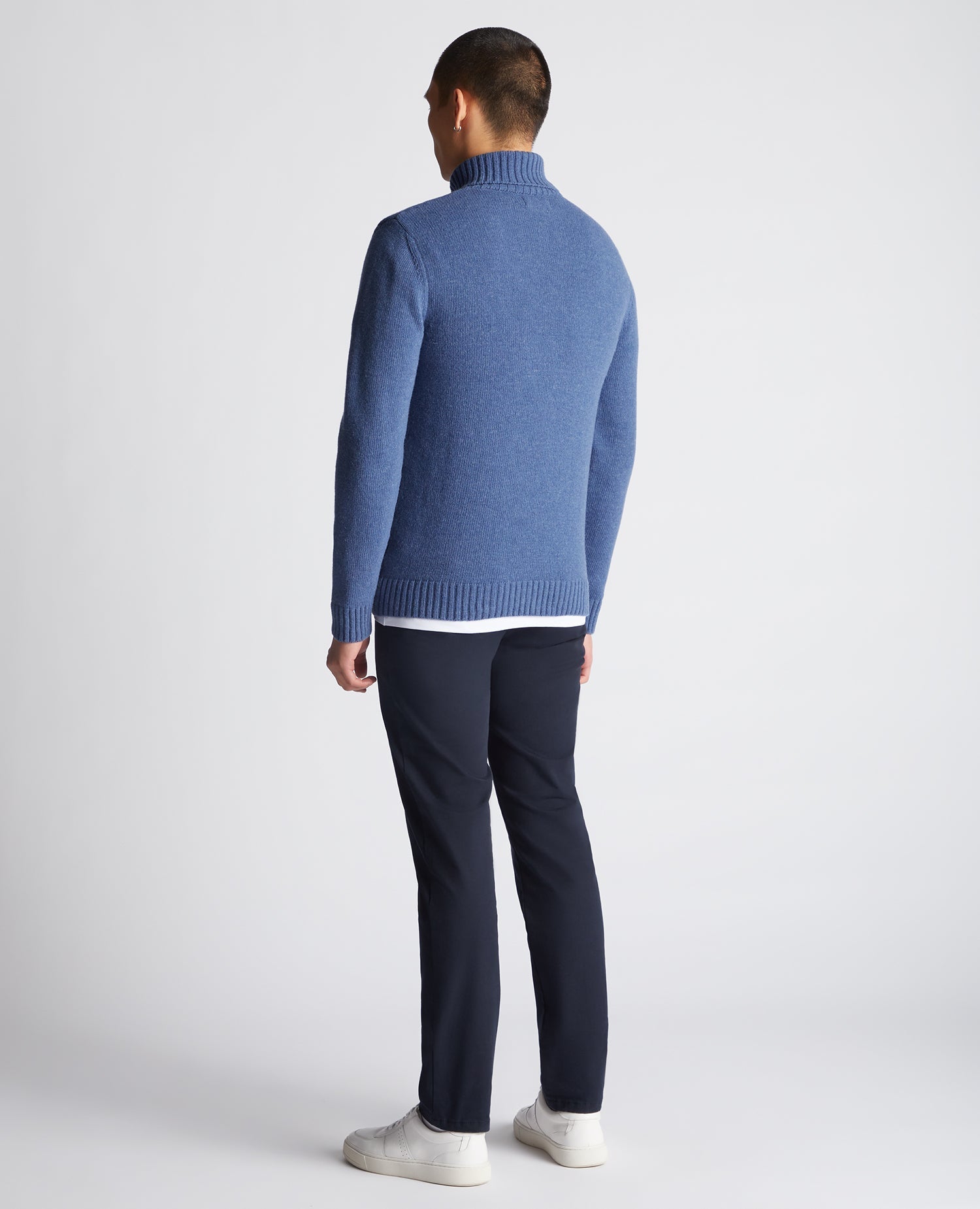 Tapered Fit Wool-Blend Crew Neck Sweater