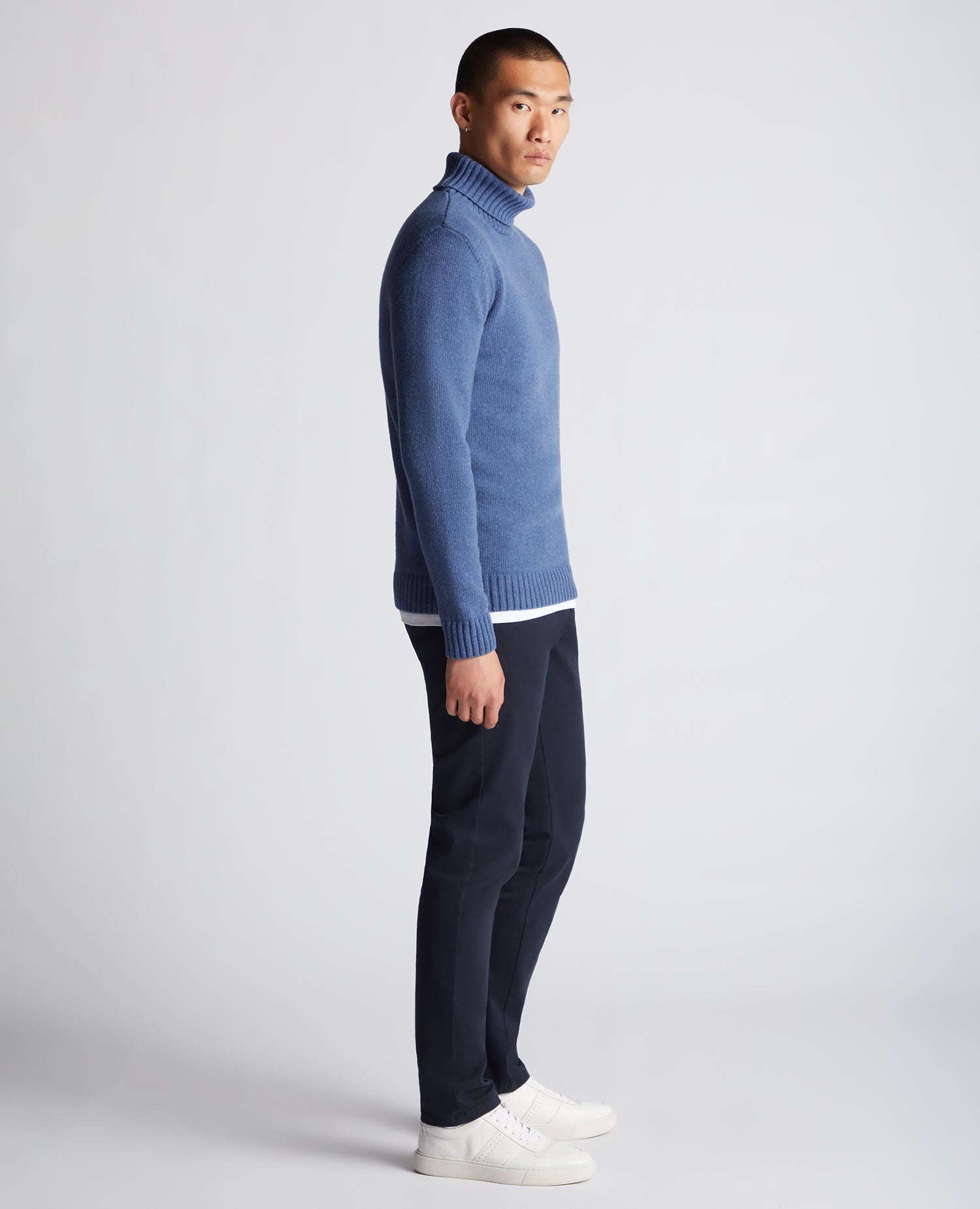 Tapered Fit Wool-Blend Crew Neck Sweater