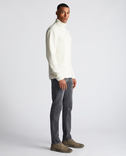 Tapered Fit Wool-Blend Crew Neck Sweater