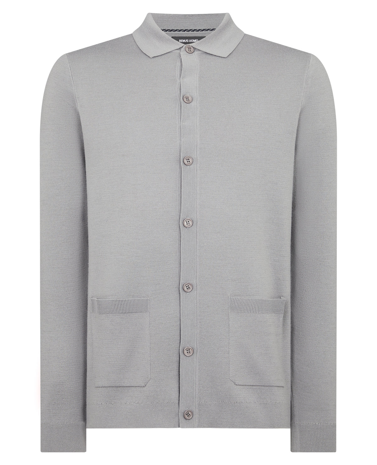 Man wearing a grey Slim Fit Long Sleeve Cardigan