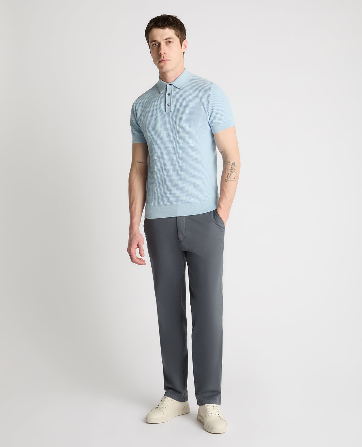 Man wearing a blue jumper