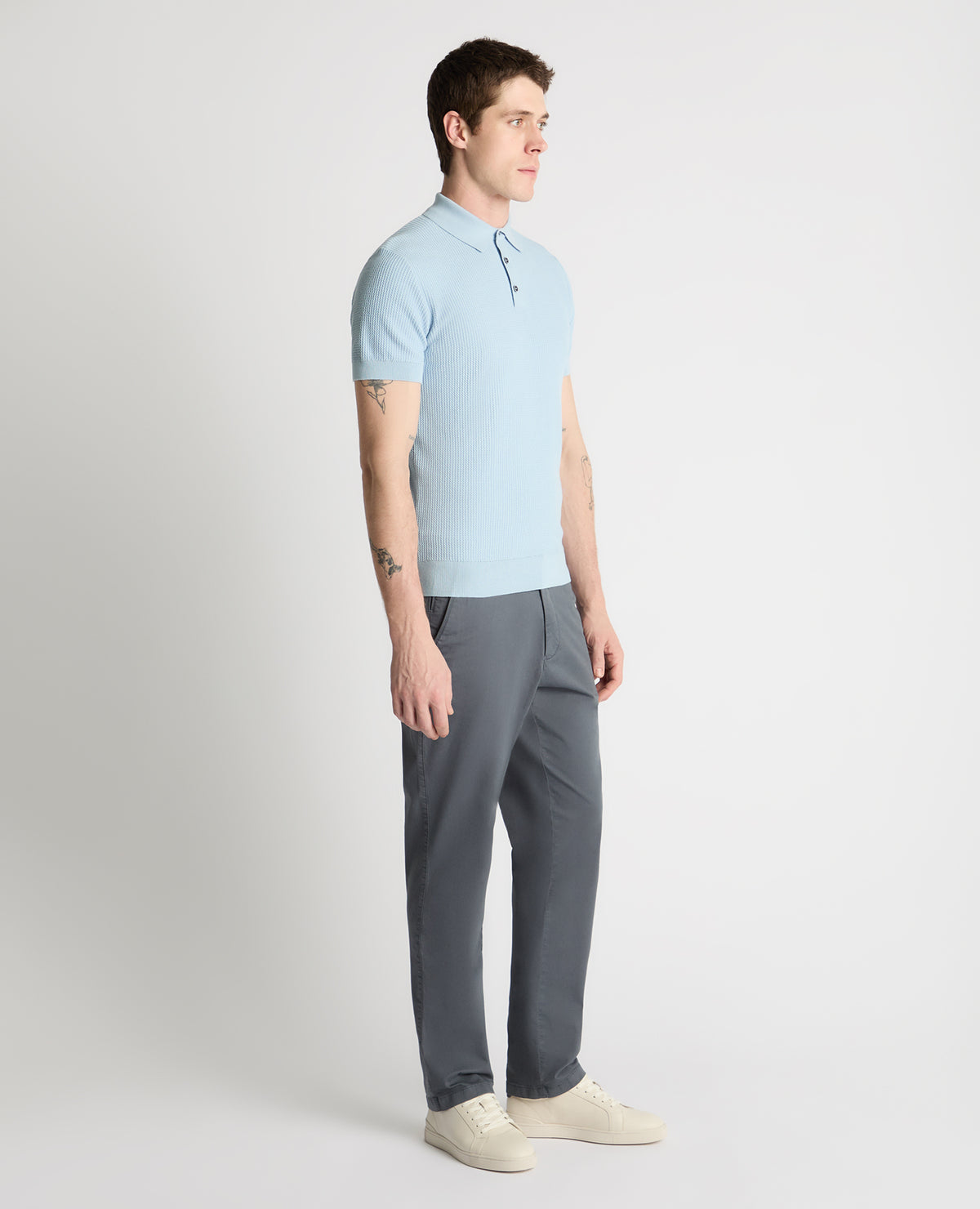 Man wearing a blue jumper