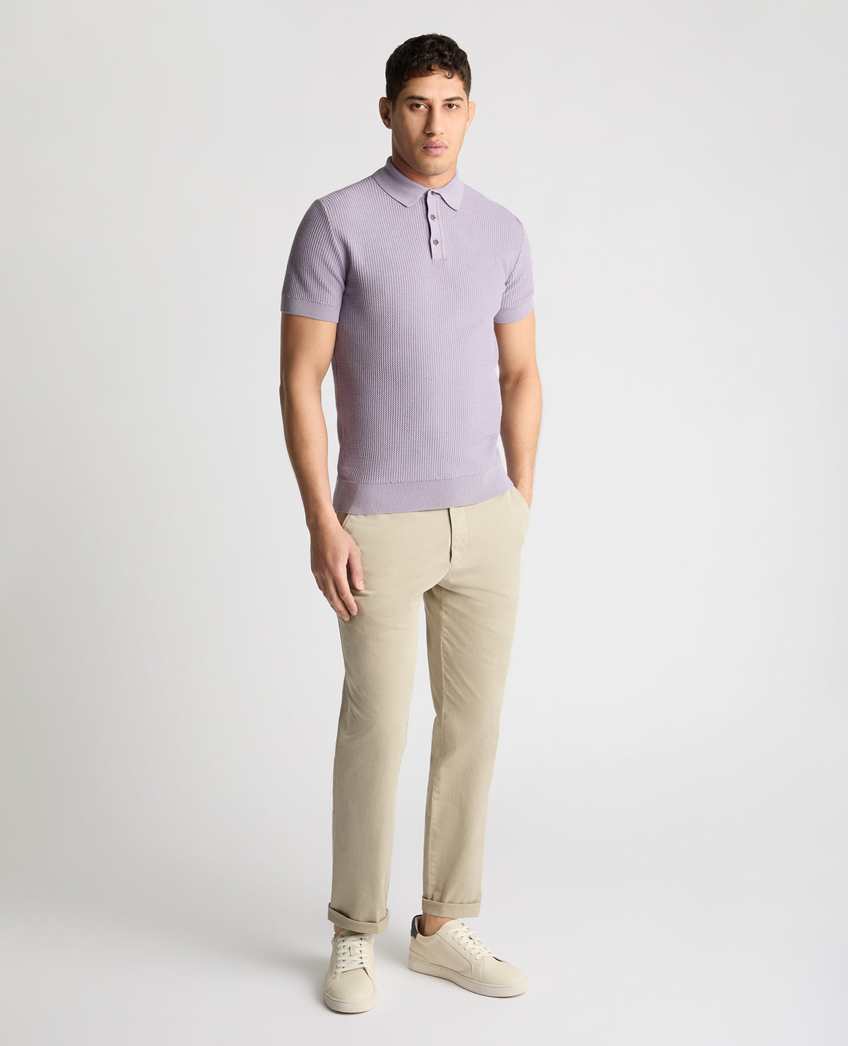 Man wearing a purple  jumper