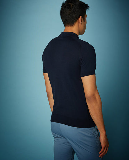 Slim Fit Knitted Cotton Polo Shirt