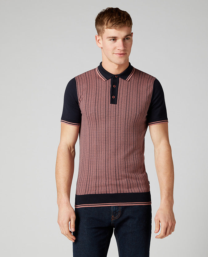 Slim Fit Knitted Cotton Polo Shirt
