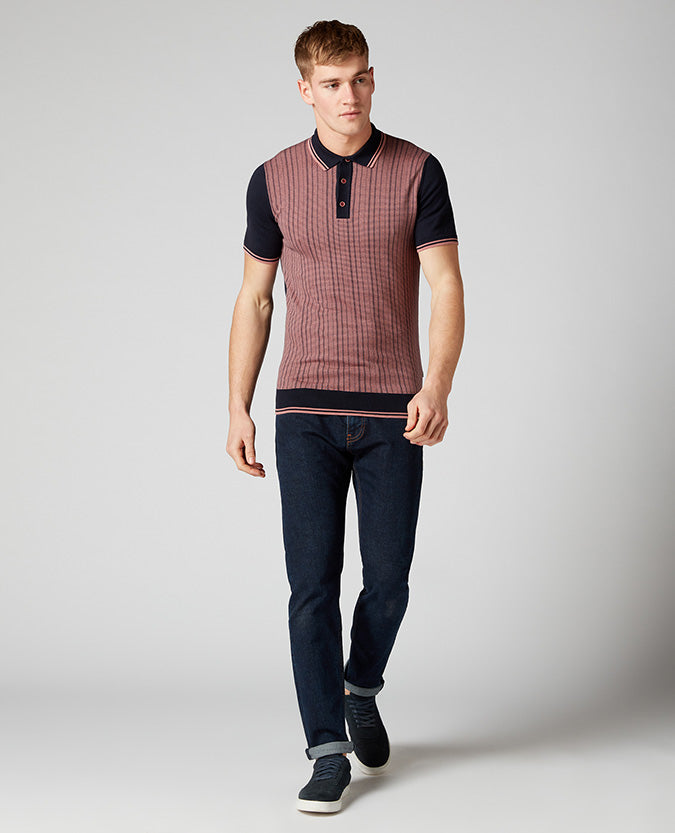 Slim Fit Knitted Cotton Polo Shirt